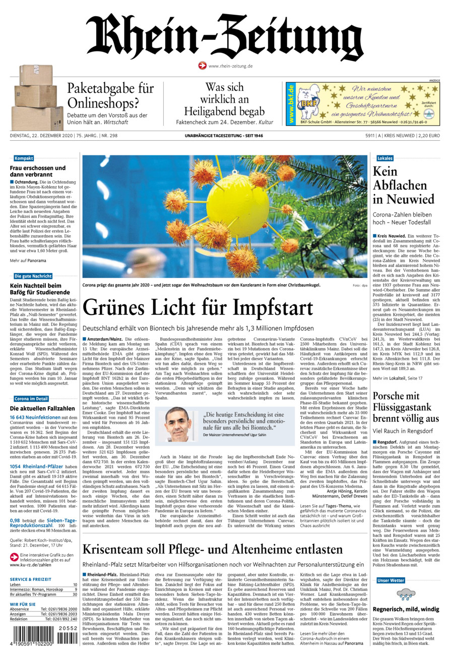 Rhein-Zeitung Kreis Neuwied vom Dienstag, 22.12.2020