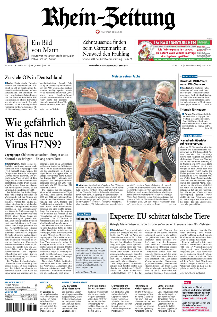 Rhein-Zeitung Kreis Neuwied vom Montag, 08.04.2013