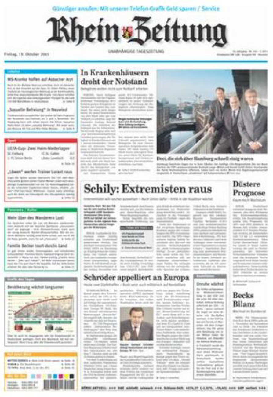 Rhein-Zeitung Kreis Neuwied vom Freitag, 19.10.2001