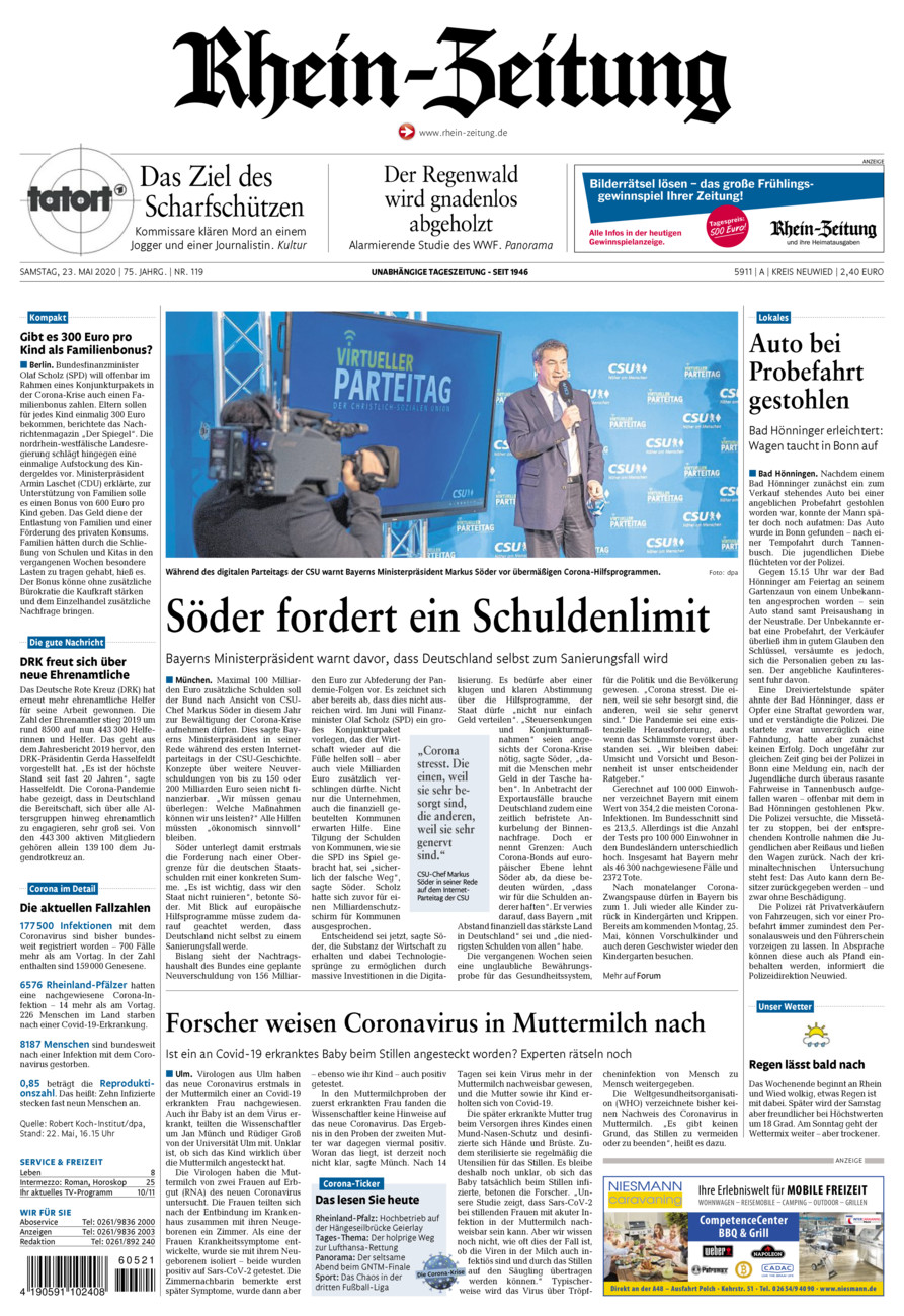 Rhein-Zeitung Kreis Neuwied vom Samstag, 23.05.2020