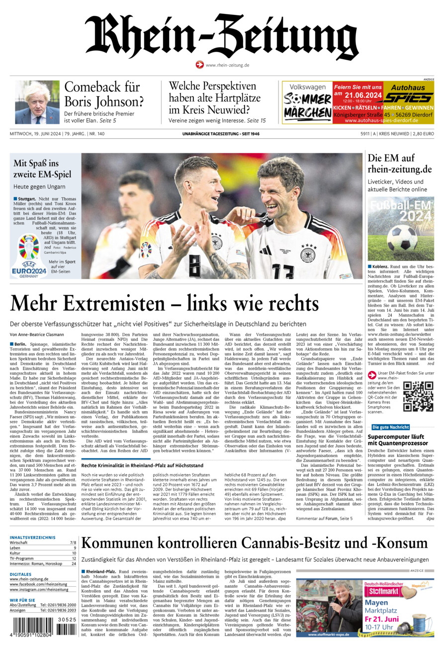 Rhein-Zeitung Kreis Neuwied vom Mittwoch, 19.06.2024