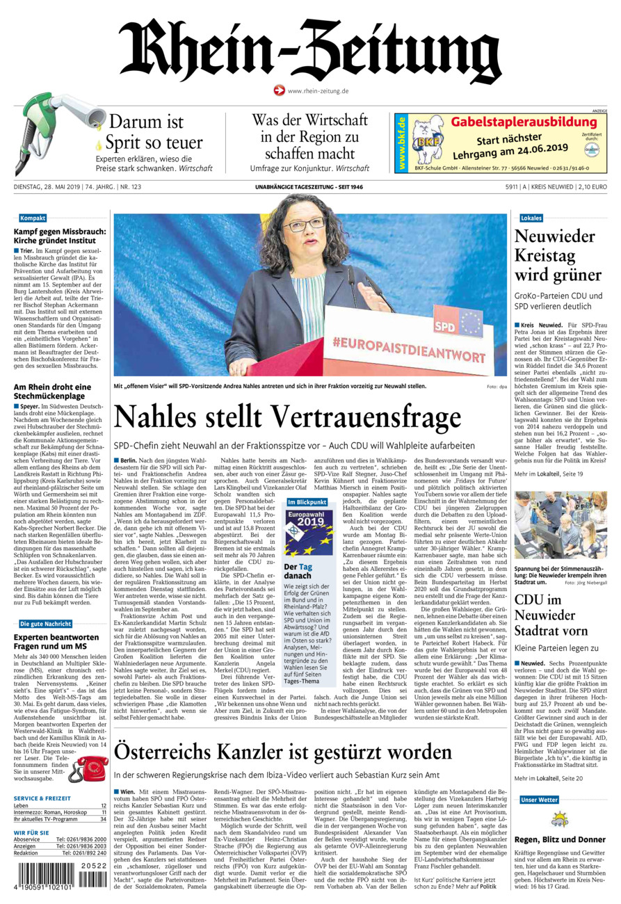 Rhein-Zeitung Kreis Neuwied vom Dienstag, 28.05.2019