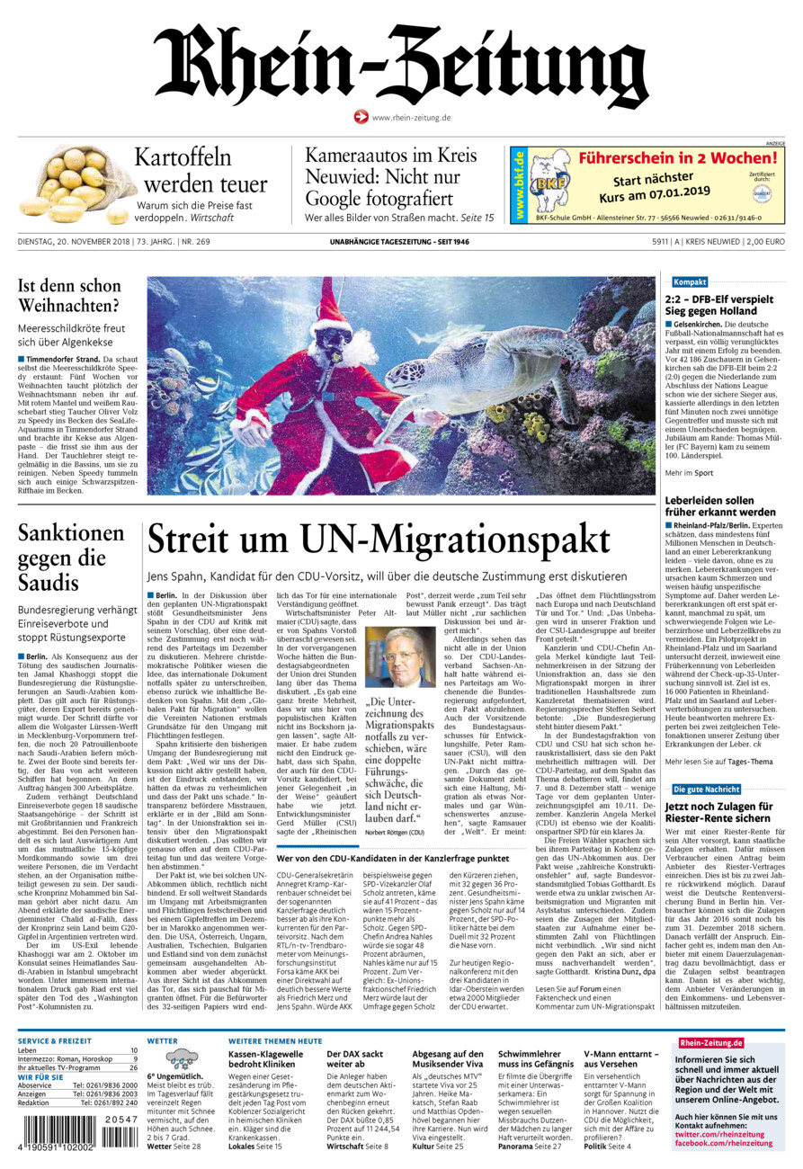 Rhein-Zeitung Kreis Neuwied vom Dienstag, 20.11.2018