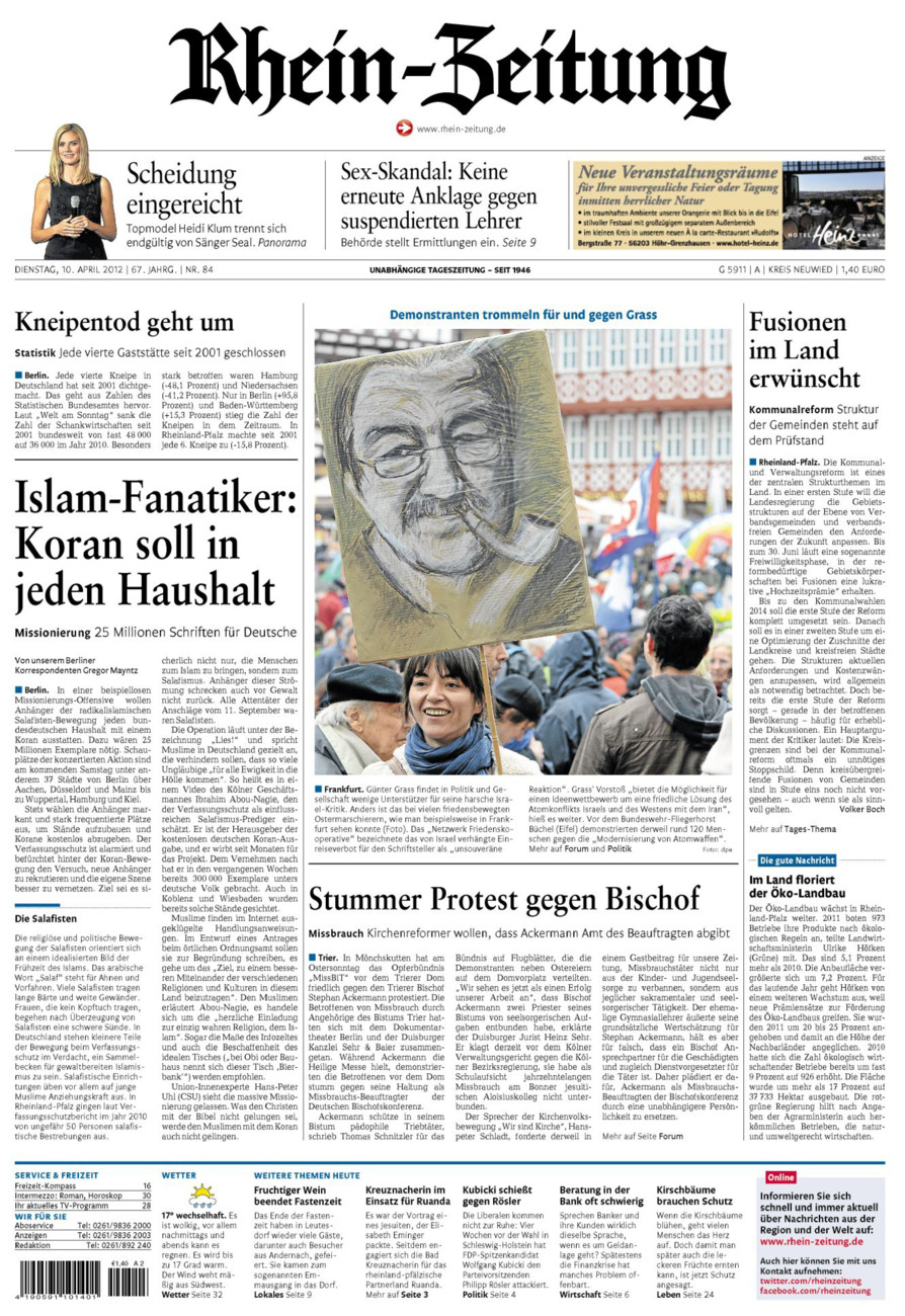 Rhein-Zeitung Kreis Neuwied vom Dienstag, 10.04.2012