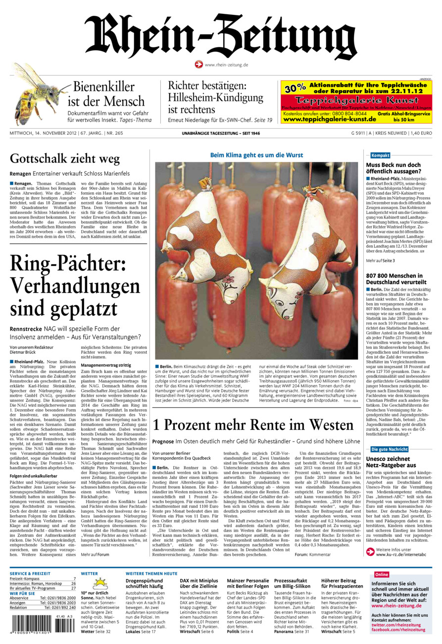 Rhein-Zeitung Kreis Neuwied vom Mittwoch, 14.11.2012