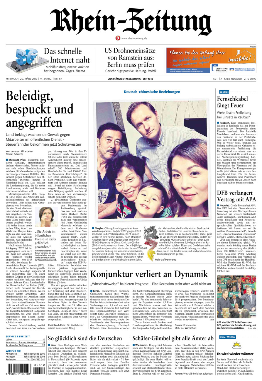 Rhein-Zeitung Kreis Neuwied vom Mittwoch, 20.03.2019