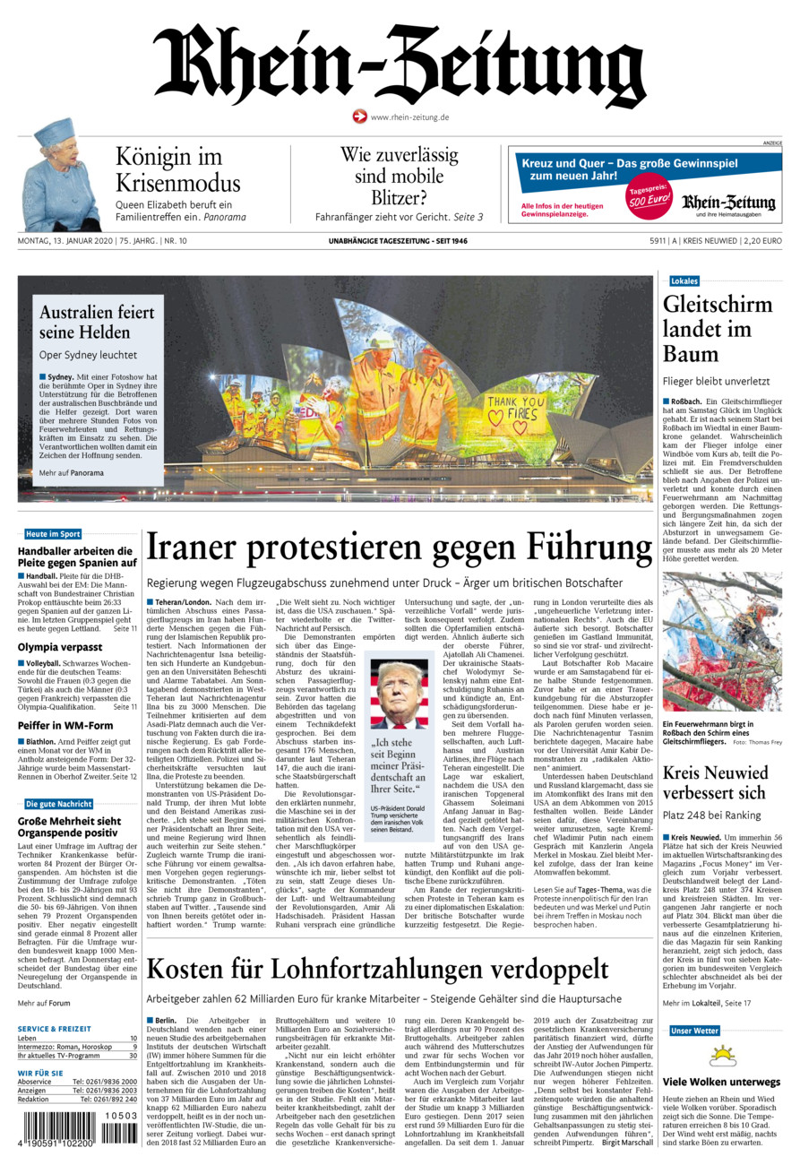 Rhein-Zeitung Kreis Neuwied vom Montag, 13.01.2020