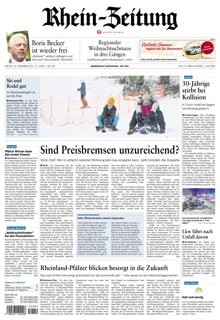 Rhein-Zeitung Kreis Neuwied vom Freitag, 16.12.2022