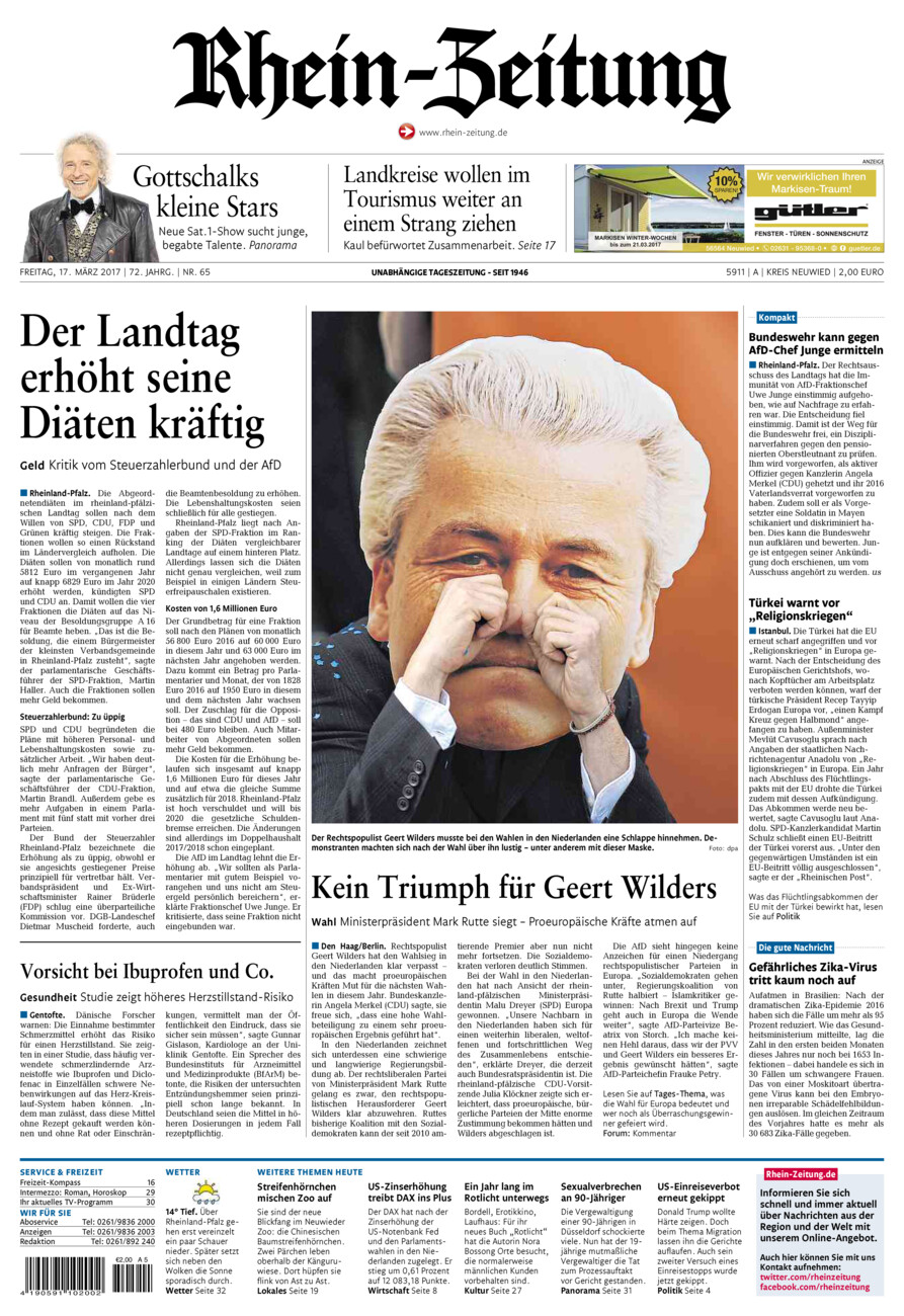 Rhein-Zeitung Kreis Neuwied vom Freitag, 17.03.2017