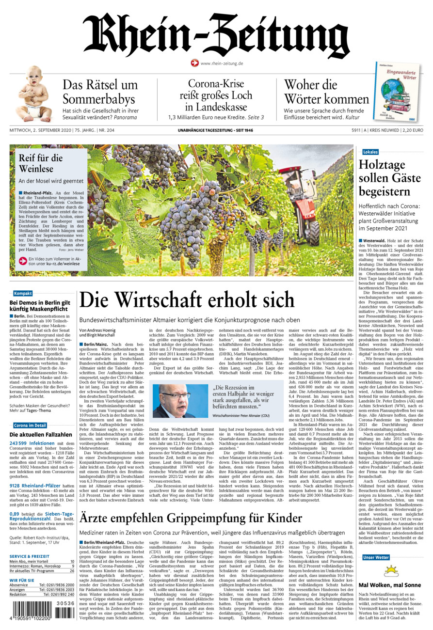 Rhein-Zeitung Kreis Neuwied vom Mittwoch, 02.09.2020