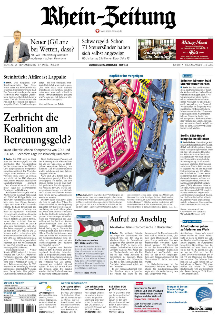 Rhein-Zeitung Kreis Neuwied vom Dienstag, 25.09.2012