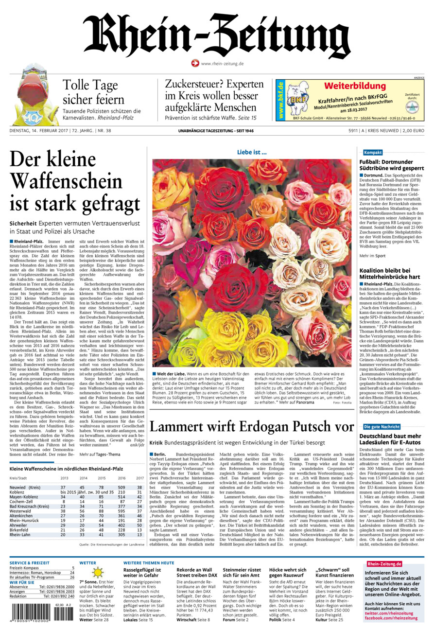 Rhein-Zeitung Kreis Neuwied vom Dienstag, 14.02.2017