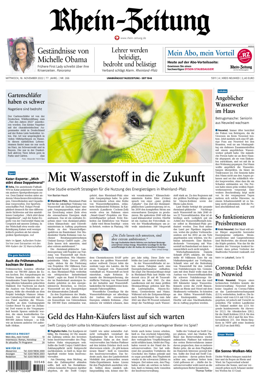 Rhein-Zeitung Kreis Neuwied vom Mittwoch, 16.11.2022