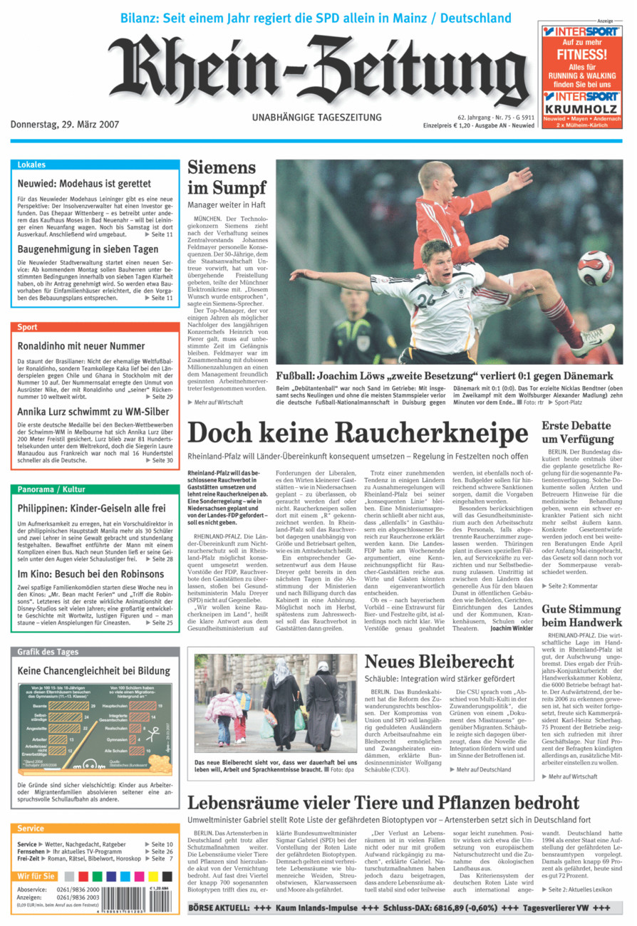 Rhein-Zeitung Kreis Neuwied vom Donnerstag, 29.03.2007