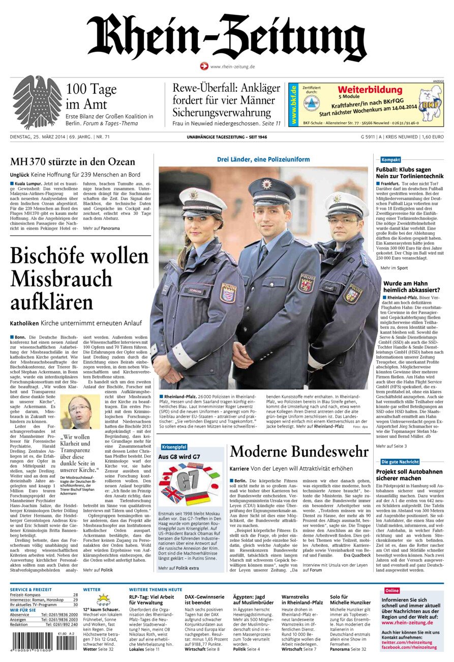 Rhein-Zeitung Kreis Neuwied vom Dienstag, 25.03.2014