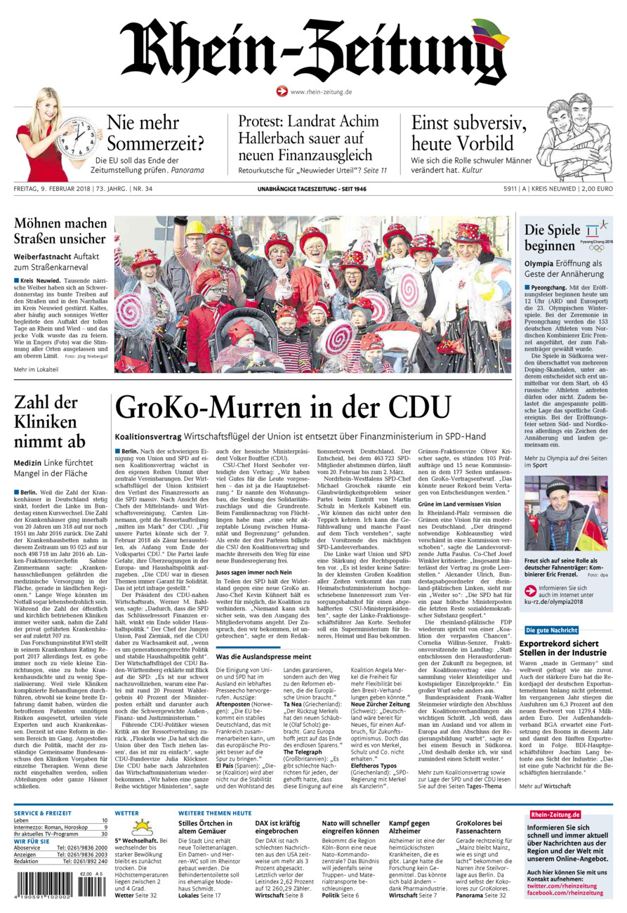 Rhein-Zeitung Kreis Neuwied vom Freitag, 09.02.2018