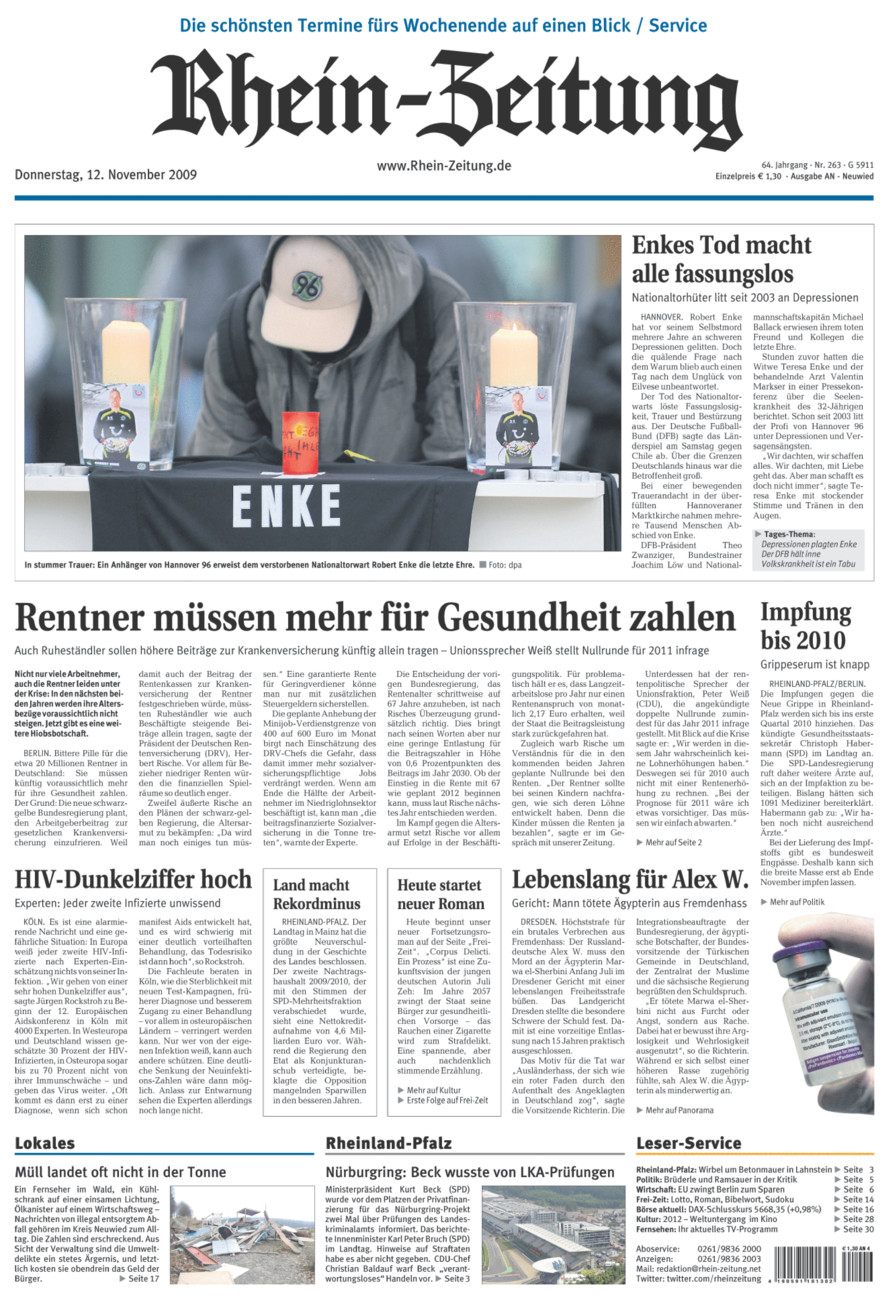 Rhein-Zeitung Kreis Neuwied vom Donnerstag, 12.11.2009