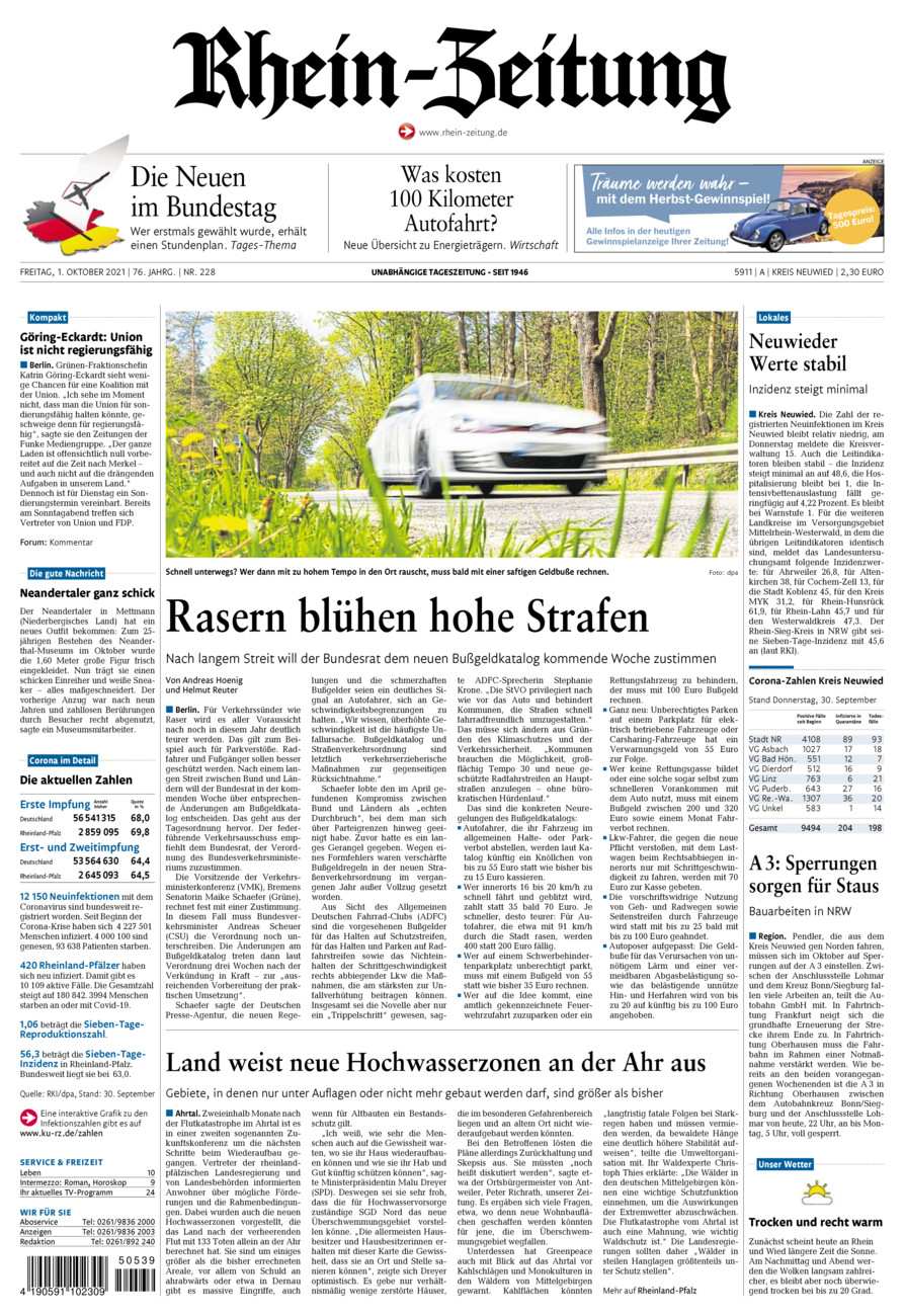 Rhein-Zeitung Kreis Neuwied vom Freitag, 01.10.2021