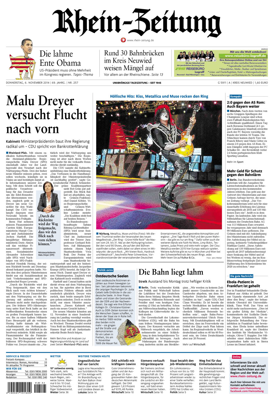Rhein-Zeitung Kreis Neuwied vom Donnerstag, 06.11.2014