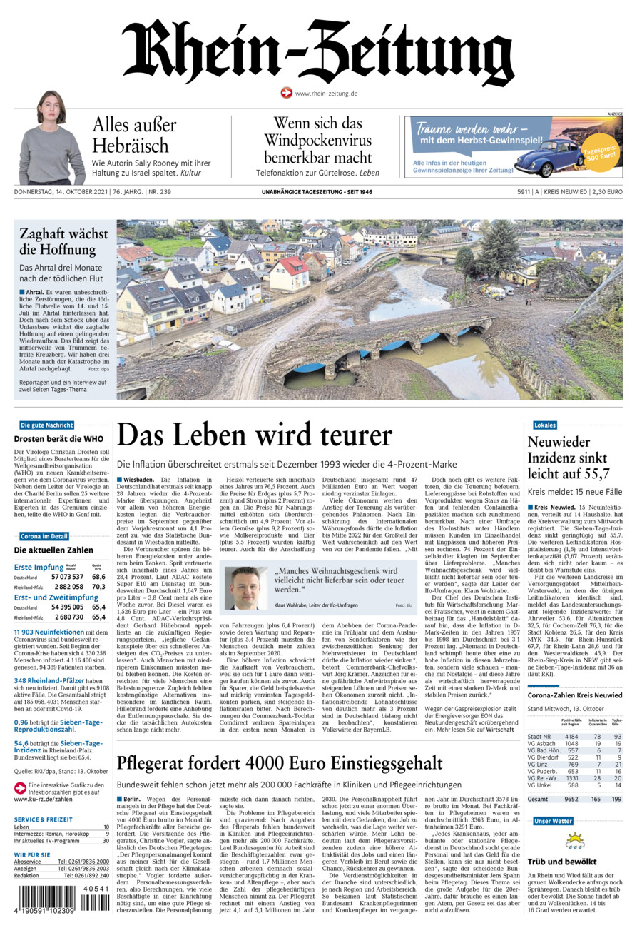 Rhein-Zeitung Kreis Neuwied vom Donnerstag, 14.10.2021