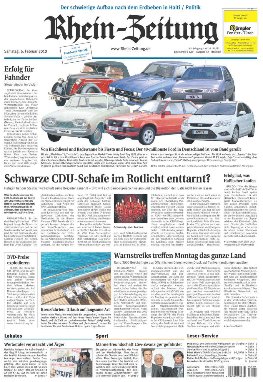 Rhein-Zeitung Kreis Neuwied vom Samstag, 06.02.2010