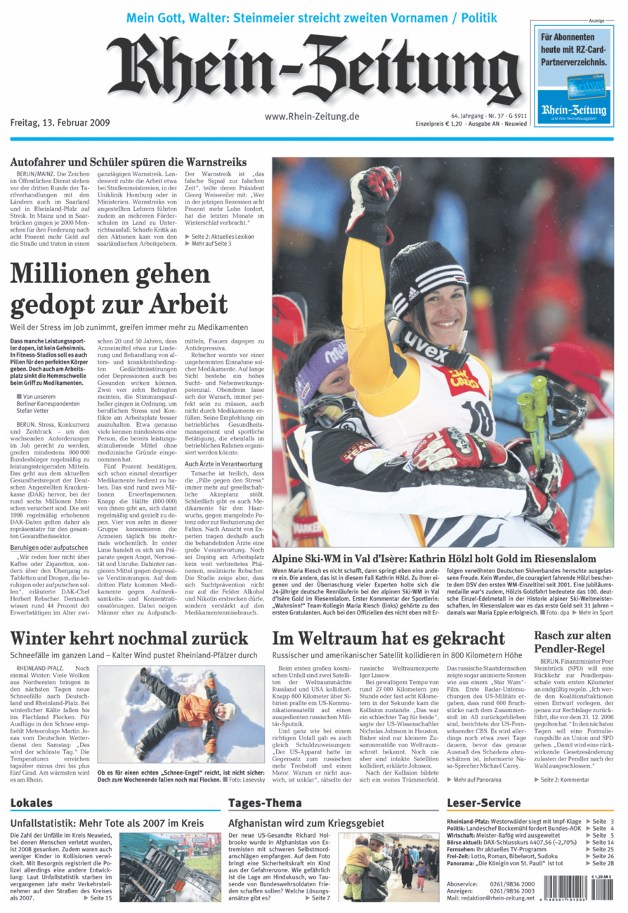 Rhein-Zeitung Kreis Neuwied vom Freitag, 13.02.2009
