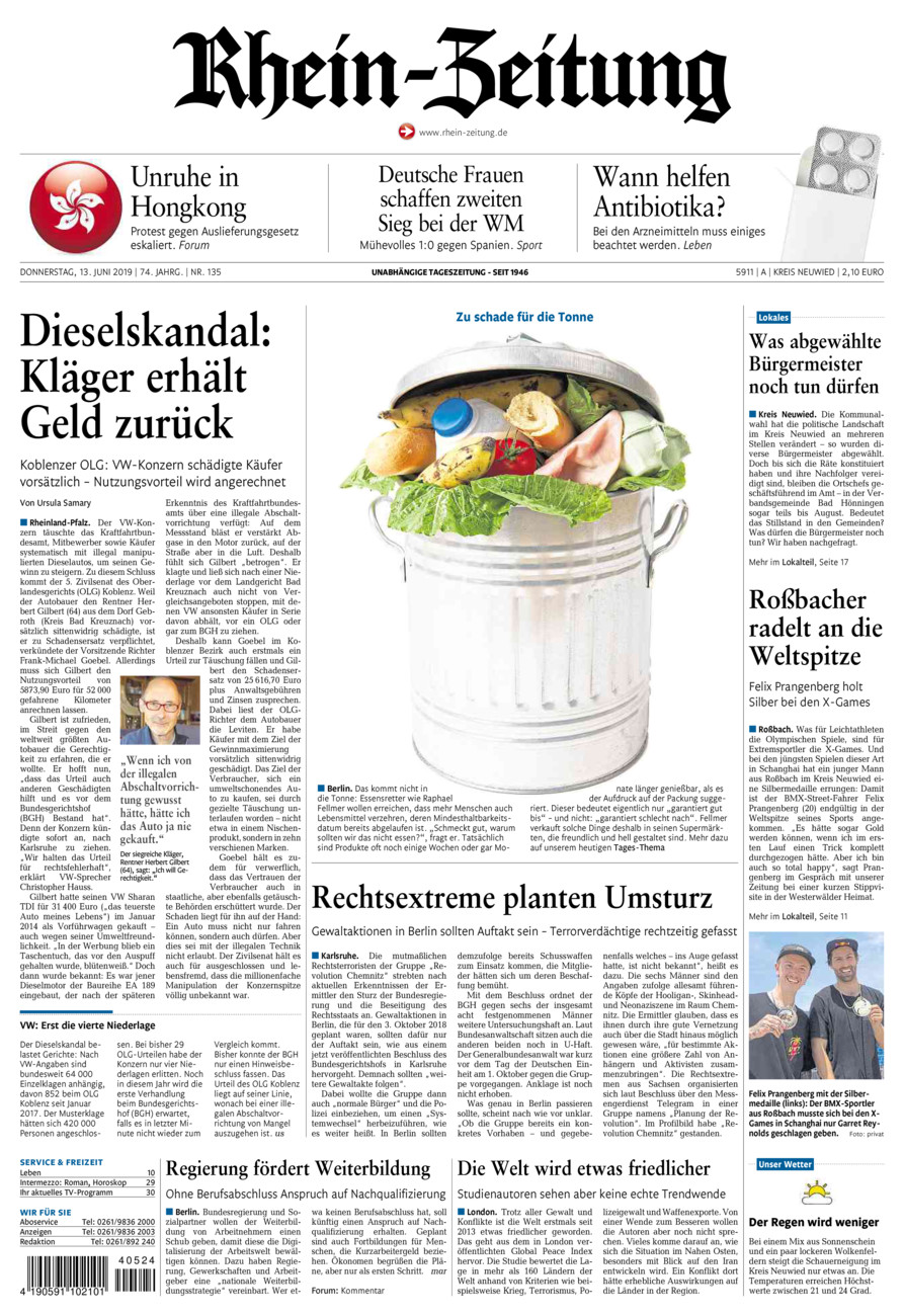 Rhein-Zeitung Kreis Neuwied vom Donnerstag, 13.06.2019