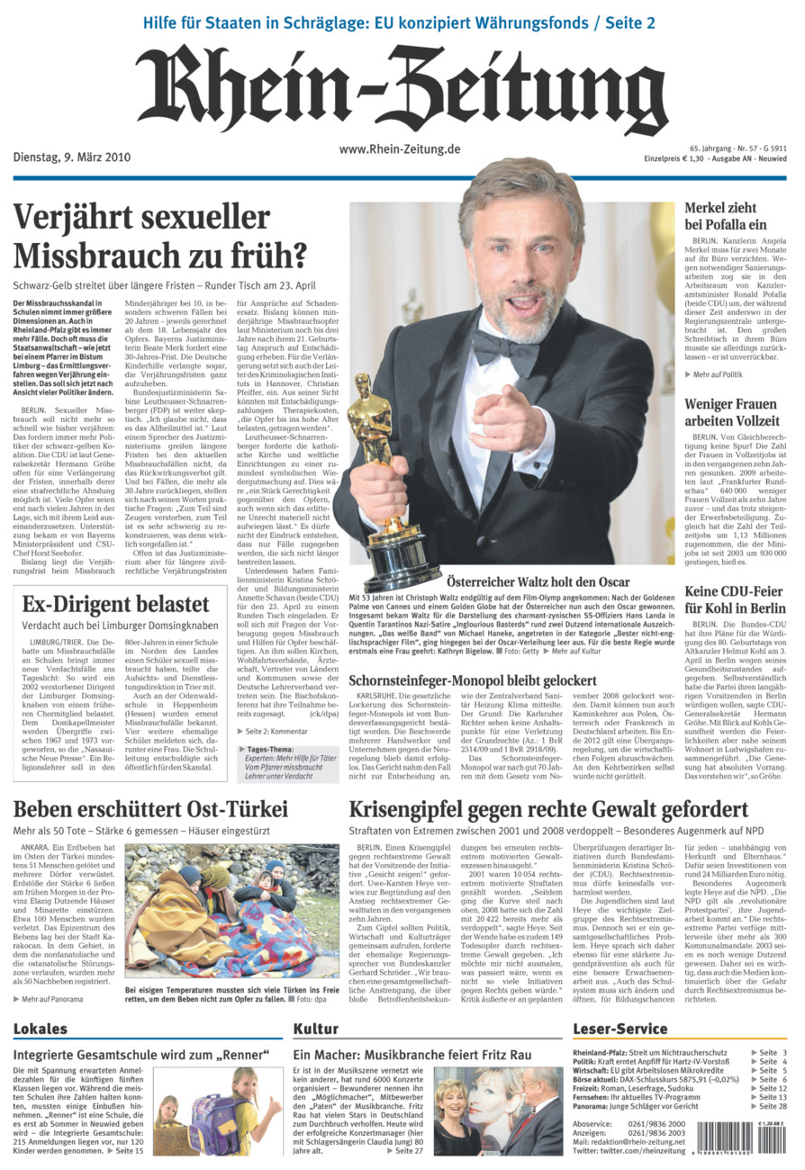 Rhein-Zeitung Kreis Neuwied vom Dienstag, 09.03.2010