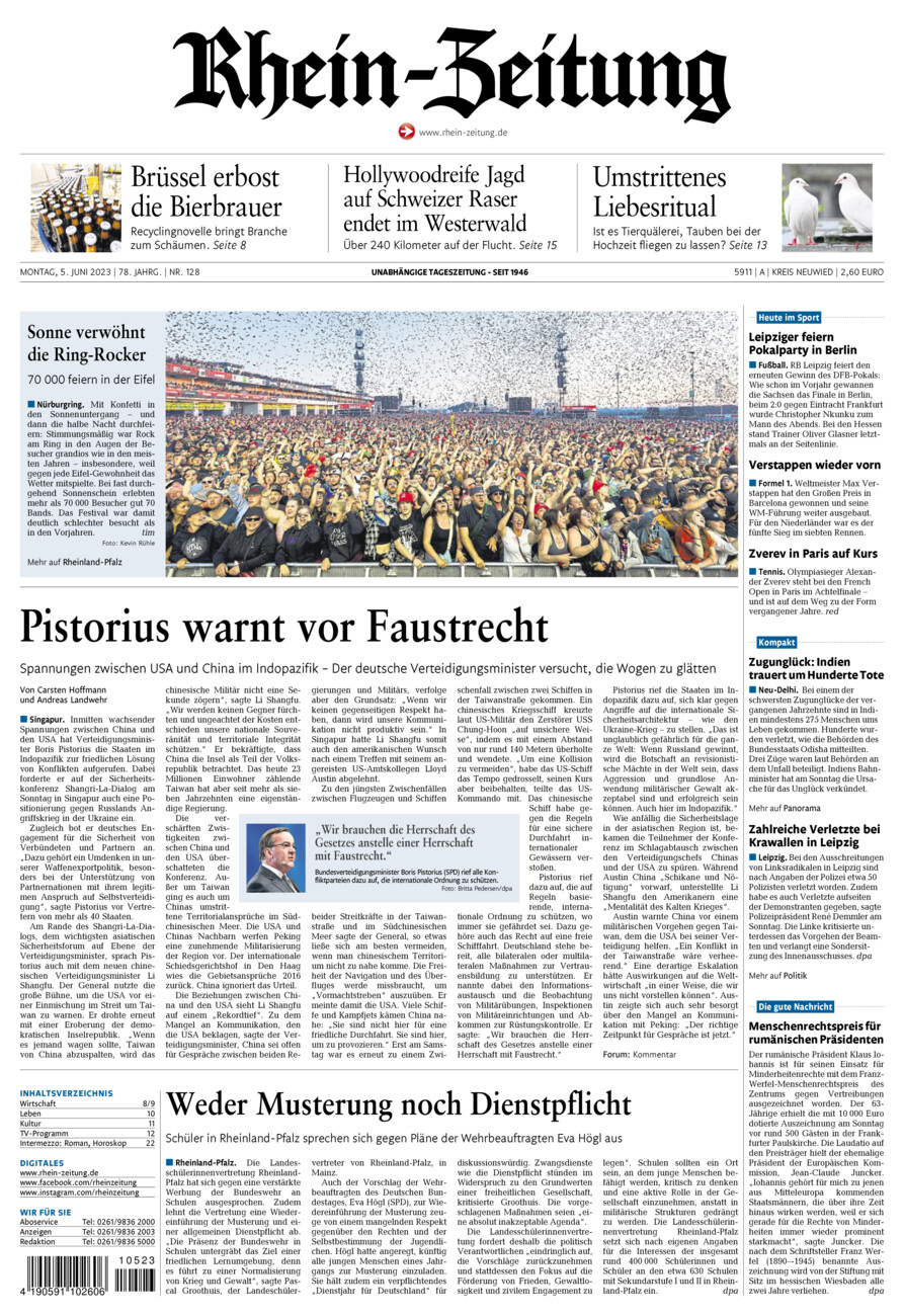 Rhein-Zeitung Kreis Neuwied vom Montag, 05.06.2023