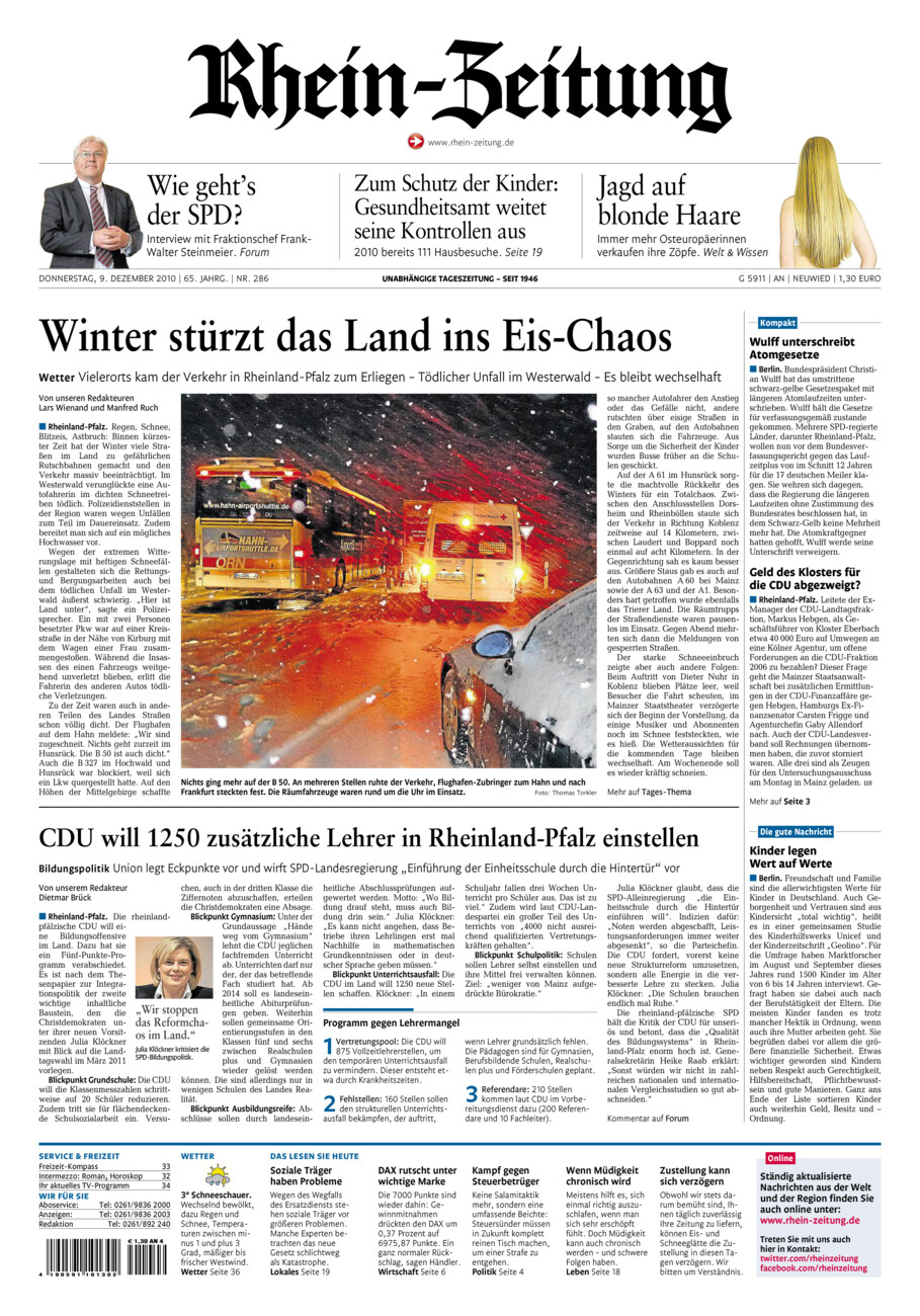 Rhein-Zeitung Kreis Neuwied vom Donnerstag, 09.12.2010