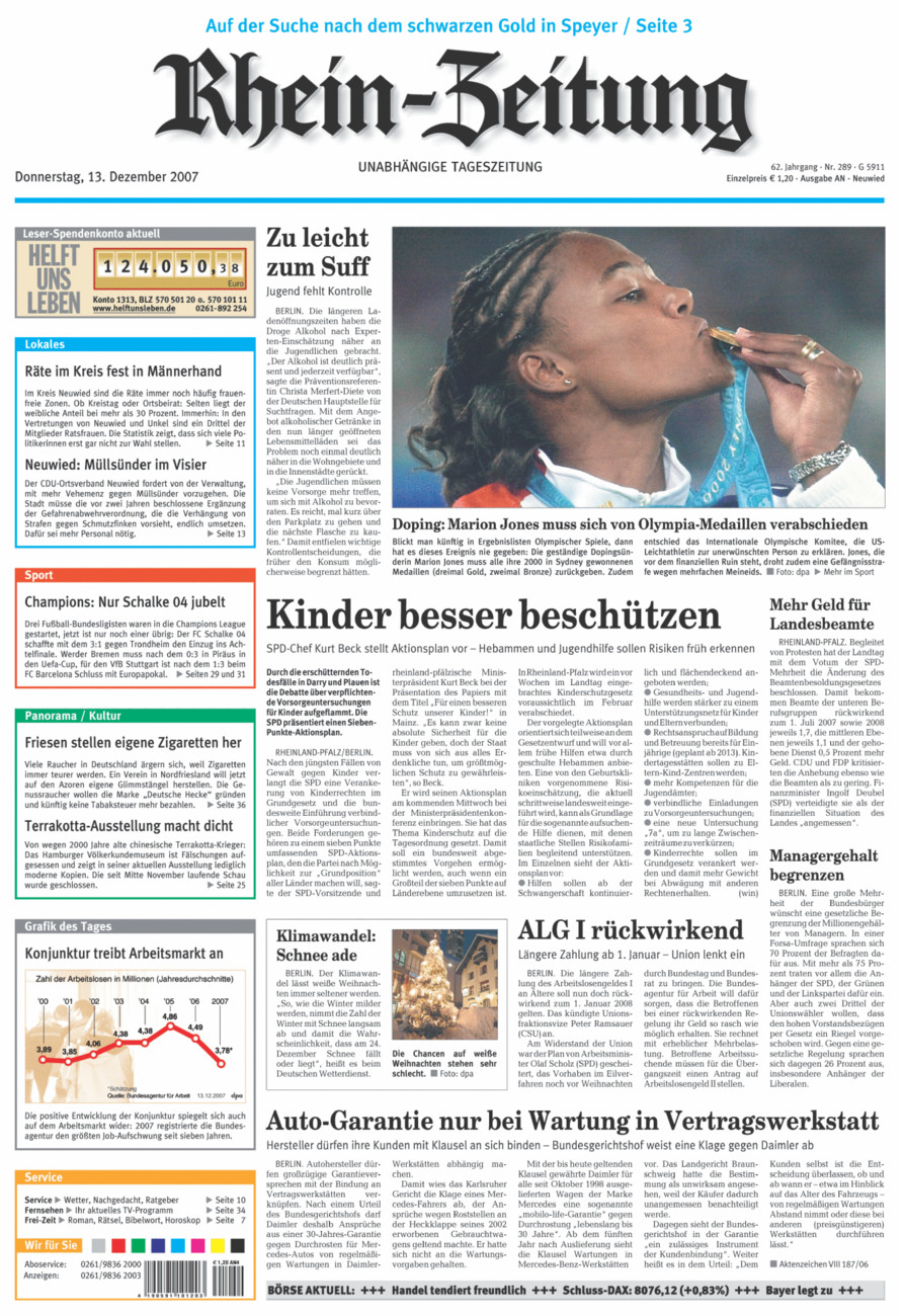 Rhein-Zeitung Kreis Neuwied vom Donnerstag, 13.12.2007