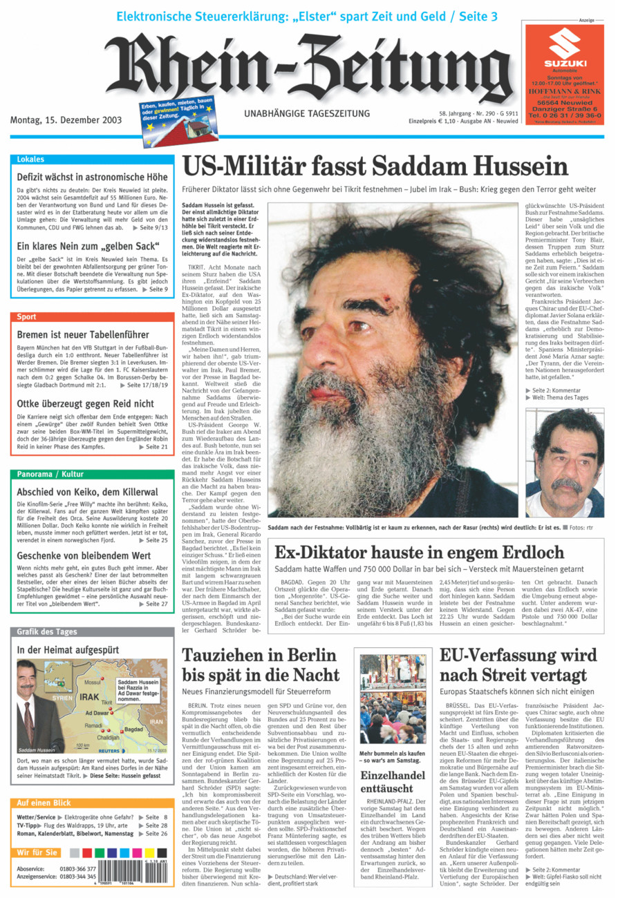 Rhein-Zeitung Kreis Neuwied vom Montag, 15.12.2003