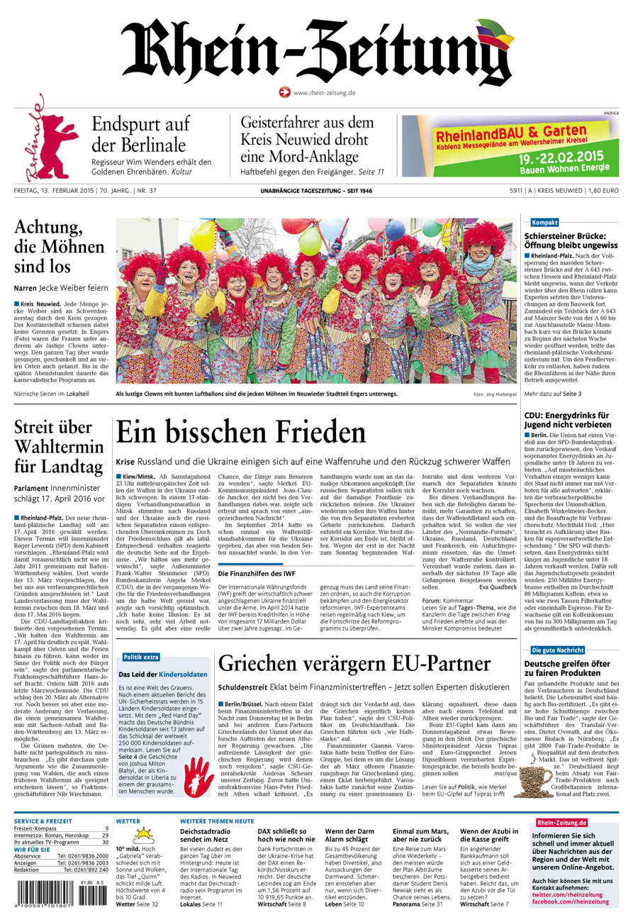 Rhein-Zeitung Kreis Neuwied vom Freitag, 13.02.2015