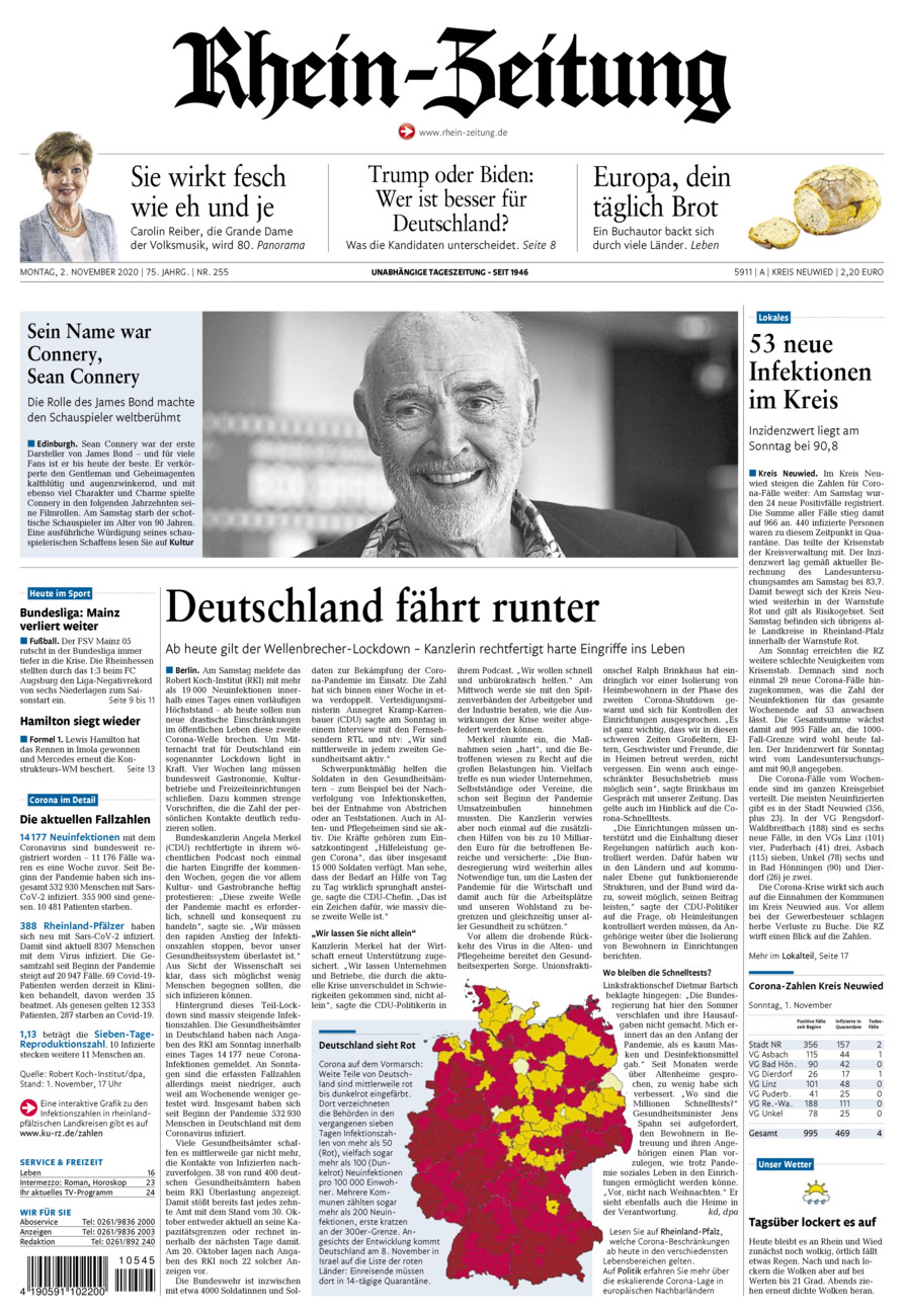 Rhein-Zeitung Kreis Neuwied vom Montag, 02.11.2020