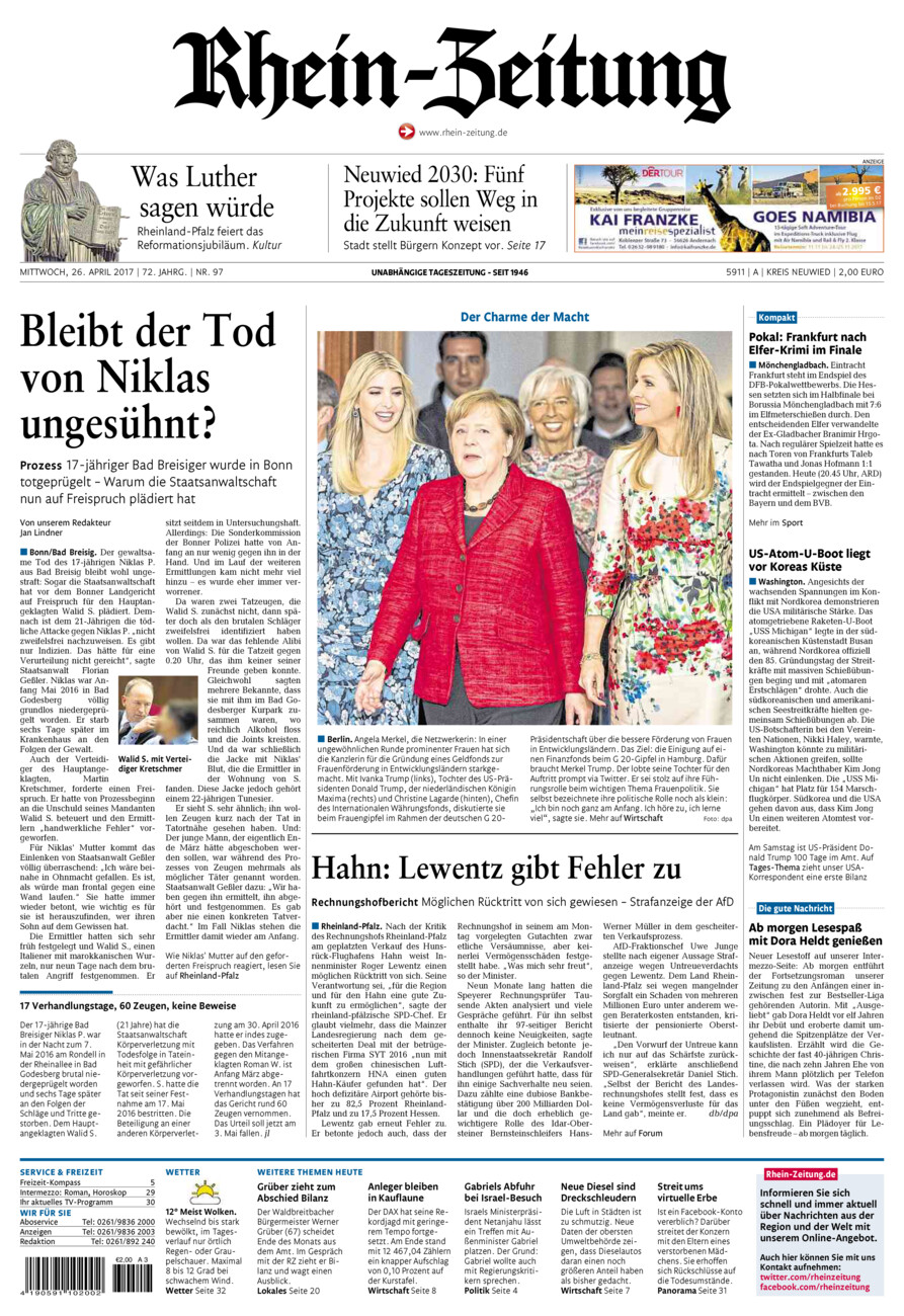 Rhein-Zeitung Kreis Neuwied vom Mittwoch, 26.04.2017