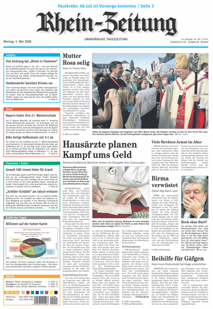 Rhein-Zeitung Kreis Neuwied vom Montag, 05.05.2008