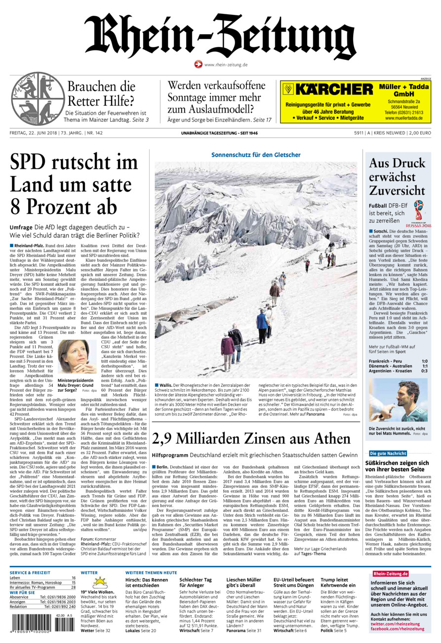 Rhein-Zeitung Kreis Neuwied vom Freitag, 22.06.2018