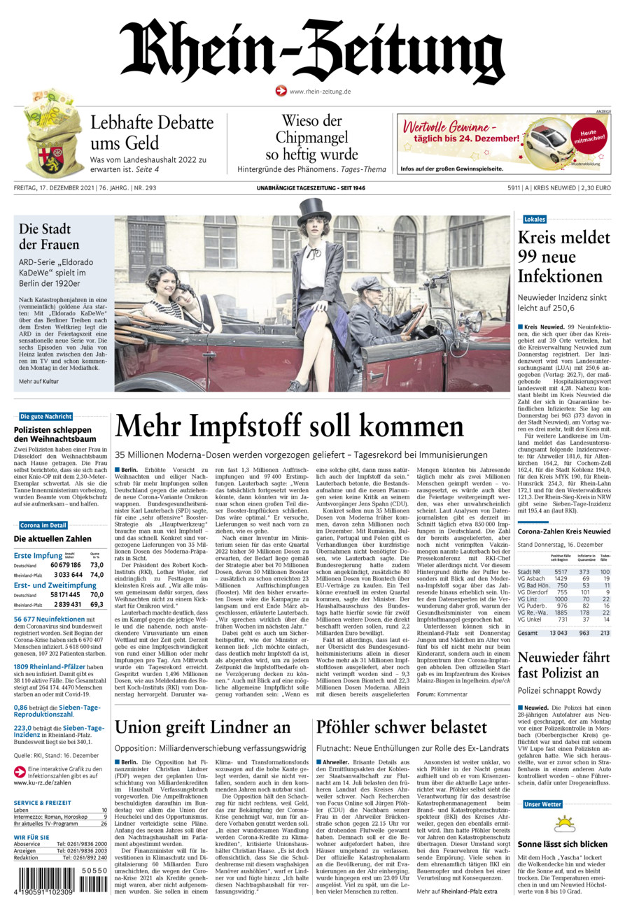 Rhein-Zeitung Kreis Neuwied vom Freitag, 17.12.2021