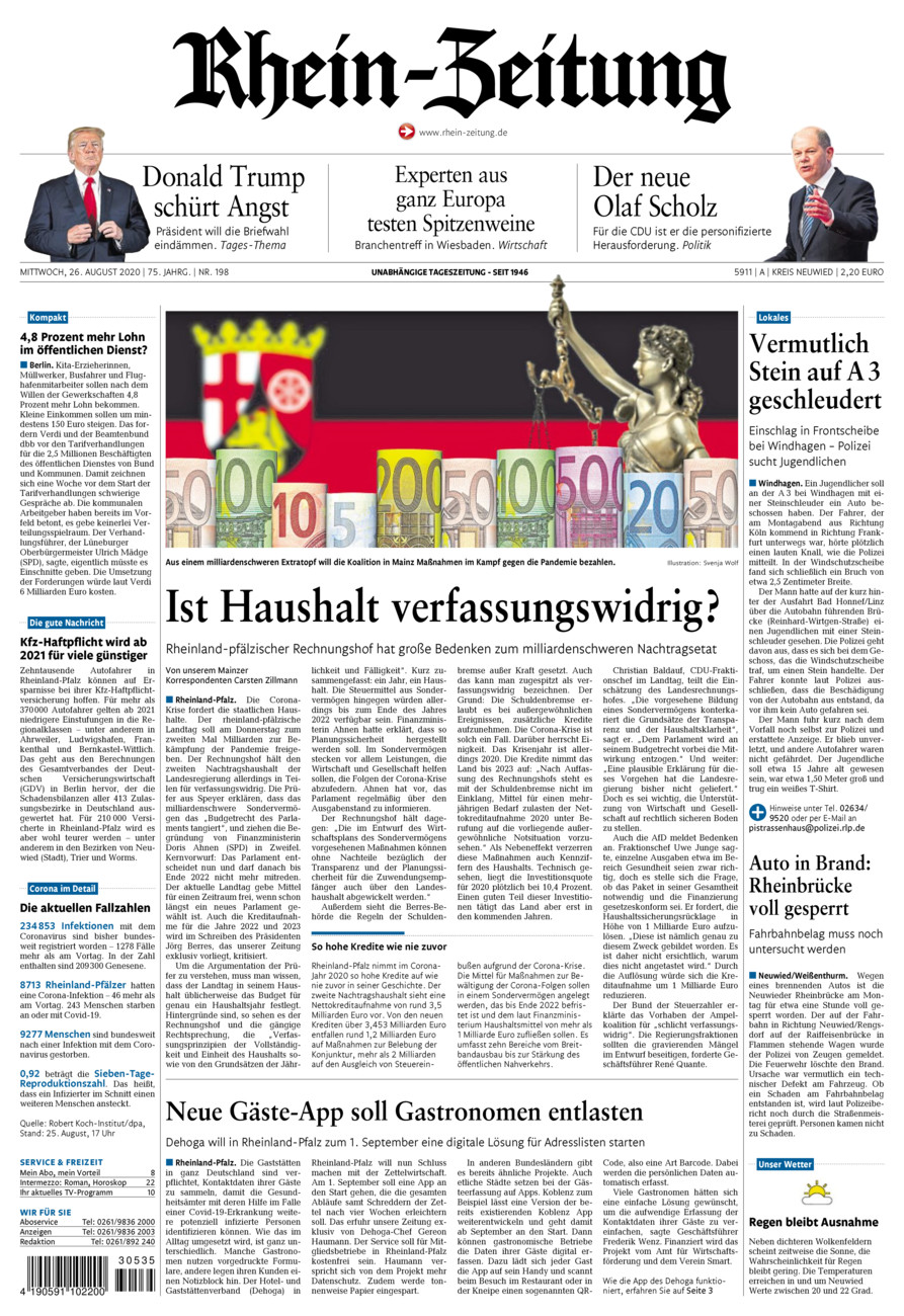 Rhein-Zeitung Kreis Neuwied vom Mittwoch, 26.08.2020