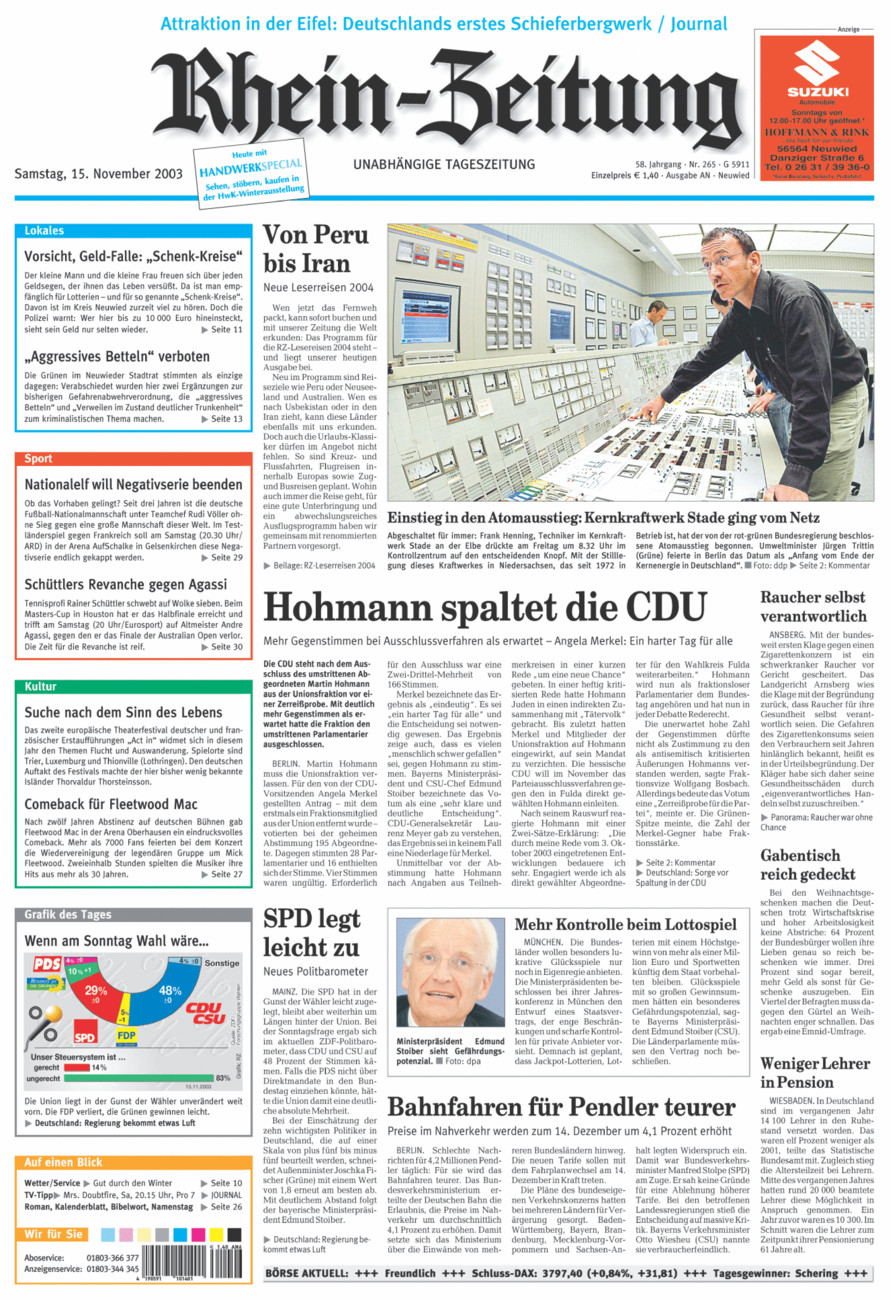 Rhein-Zeitung Kreis Neuwied vom Samstag, 15.11.2003