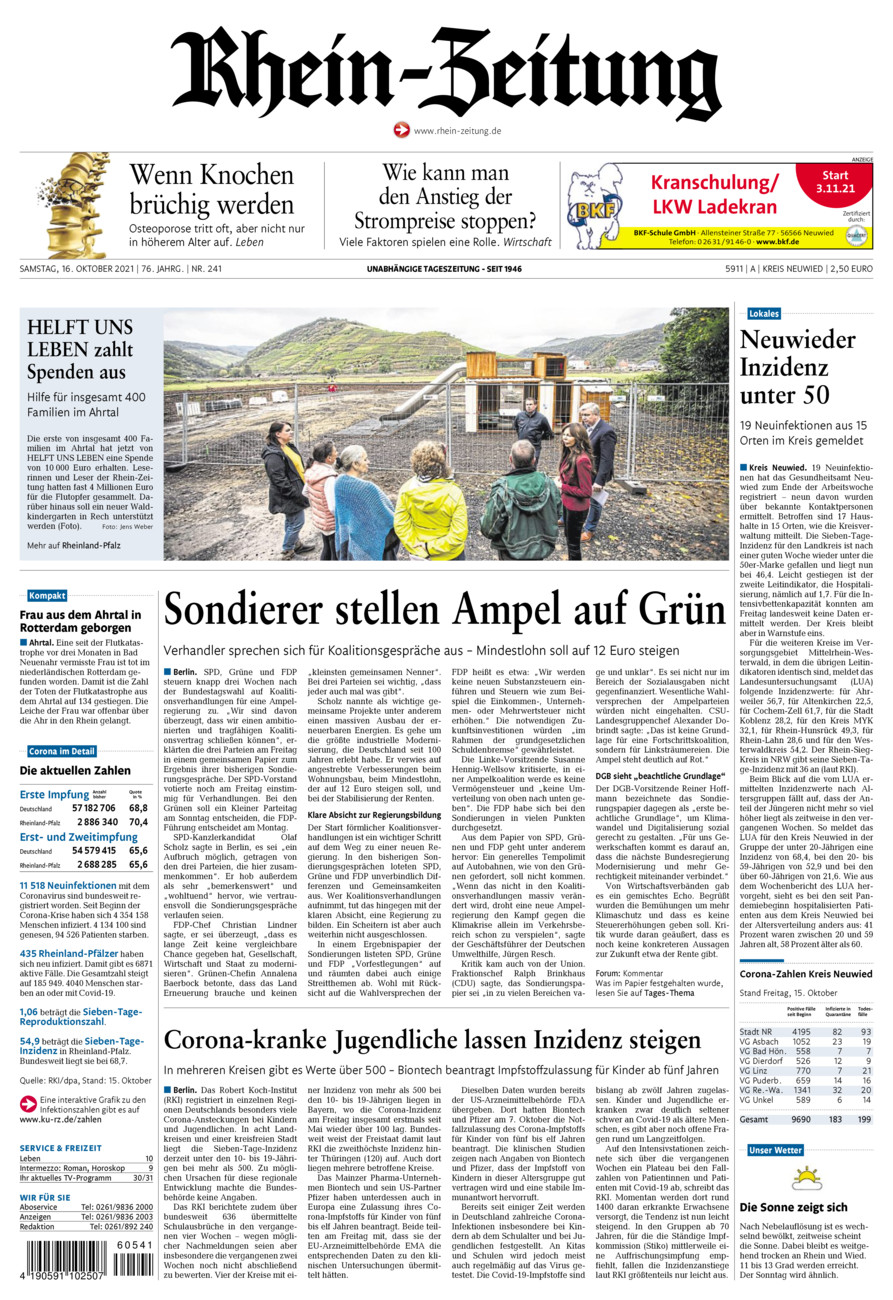 Rhein-Zeitung Kreis Neuwied vom Samstag, 16.10.2021
