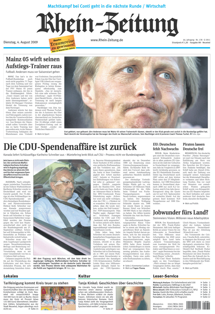 Rhein-Zeitung Kreis Neuwied vom Dienstag, 04.08.2009