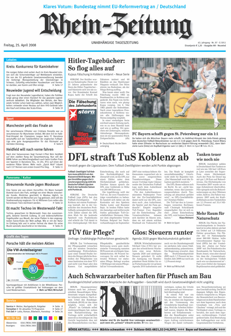 Rhein-Zeitung Kreis Neuwied vom Freitag, 25.04.2008
