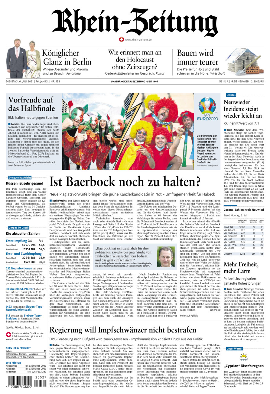 Rhein-Zeitung Kreis Neuwied vom Dienstag, 06.07.2021