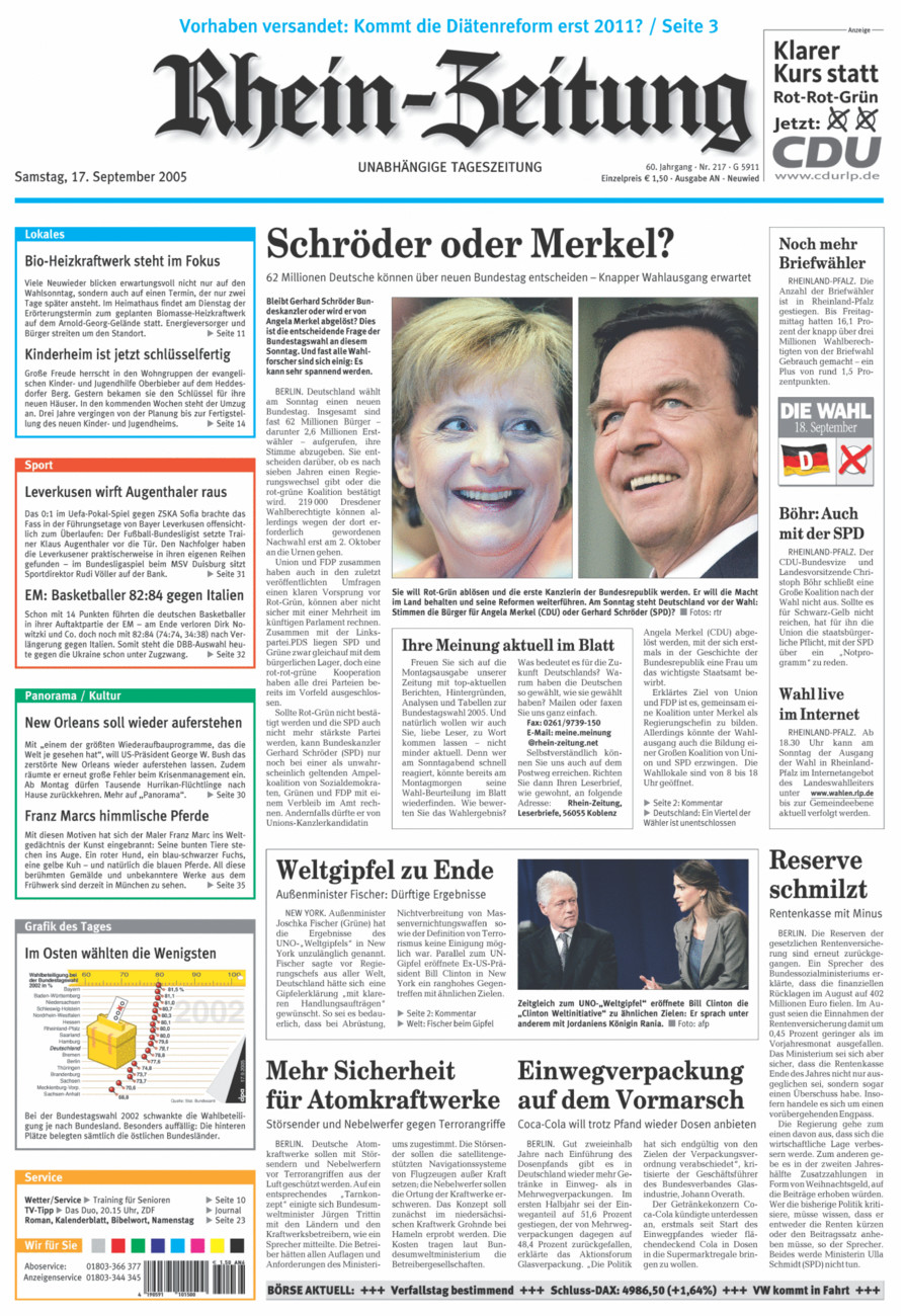 Rhein-Zeitung Kreis Neuwied vom Samstag, 17.09.2005