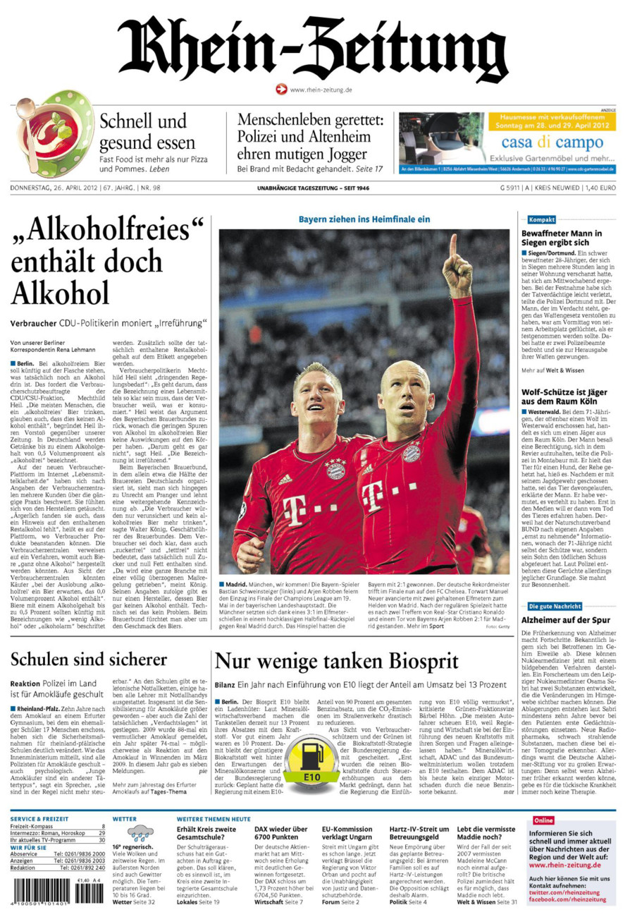 Rhein-Zeitung Kreis Neuwied vom Donnerstag, 26.04.2012