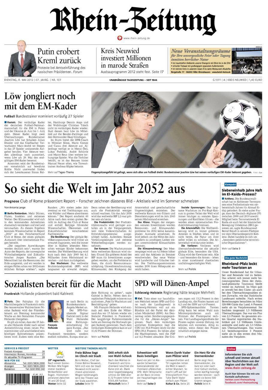 Rhein-Zeitung Kreis Neuwied vom Dienstag, 08.05.2012