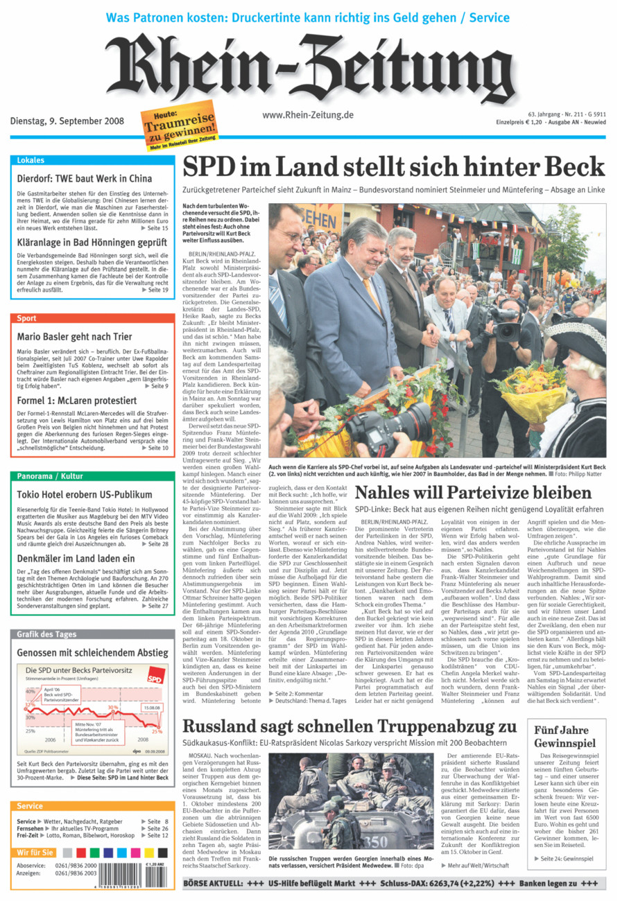 Rhein-Zeitung Kreis Neuwied vom Dienstag, 09.09.2008