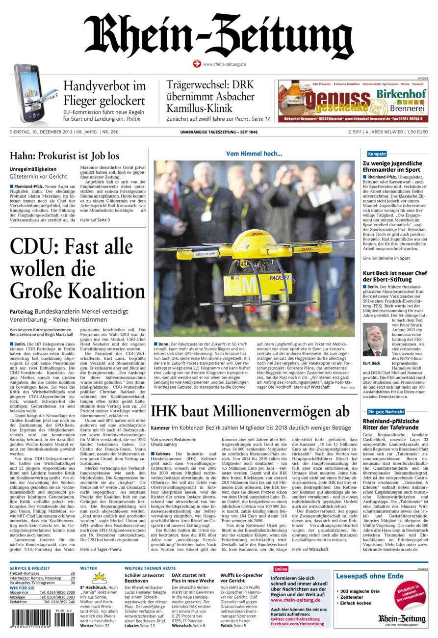 Rhein-Zeitung Kreis Neuwied vom Dienstag, 10.12.2013