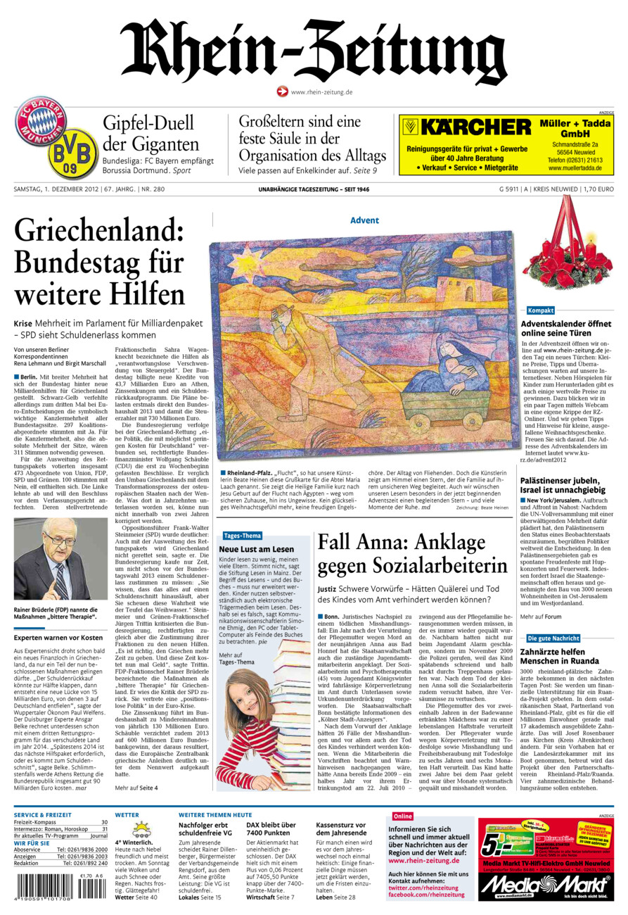 Rhein-Zeitung Kreis Neuwied vom Samstag, 01.12.2012